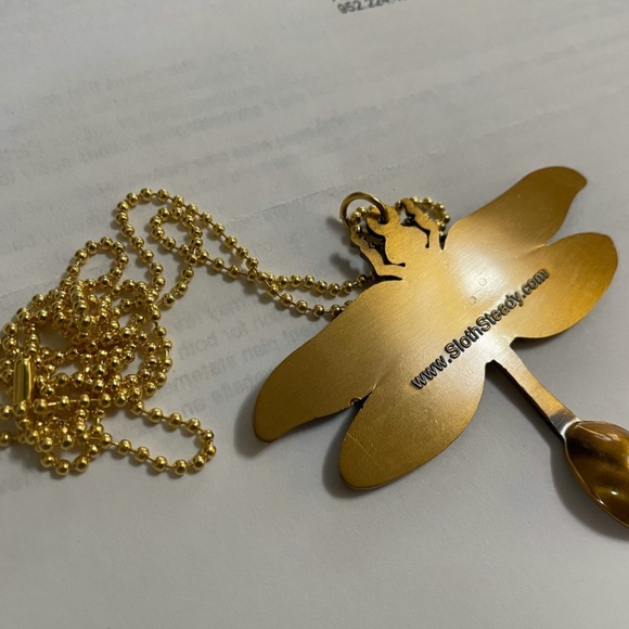 Mini Spoon Pendant Tiny Necklace The Sacred Mini Dragonfly - Picture 4 of 4